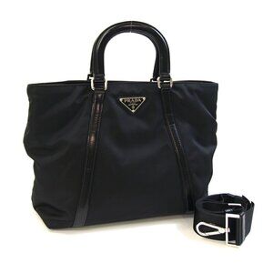 PRADA Black Leather Shoulder Bag